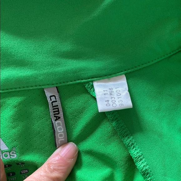 Gently Loved Adidas Green Track Jacket **Missing Collar Draw String** - Picture 10 of 11
